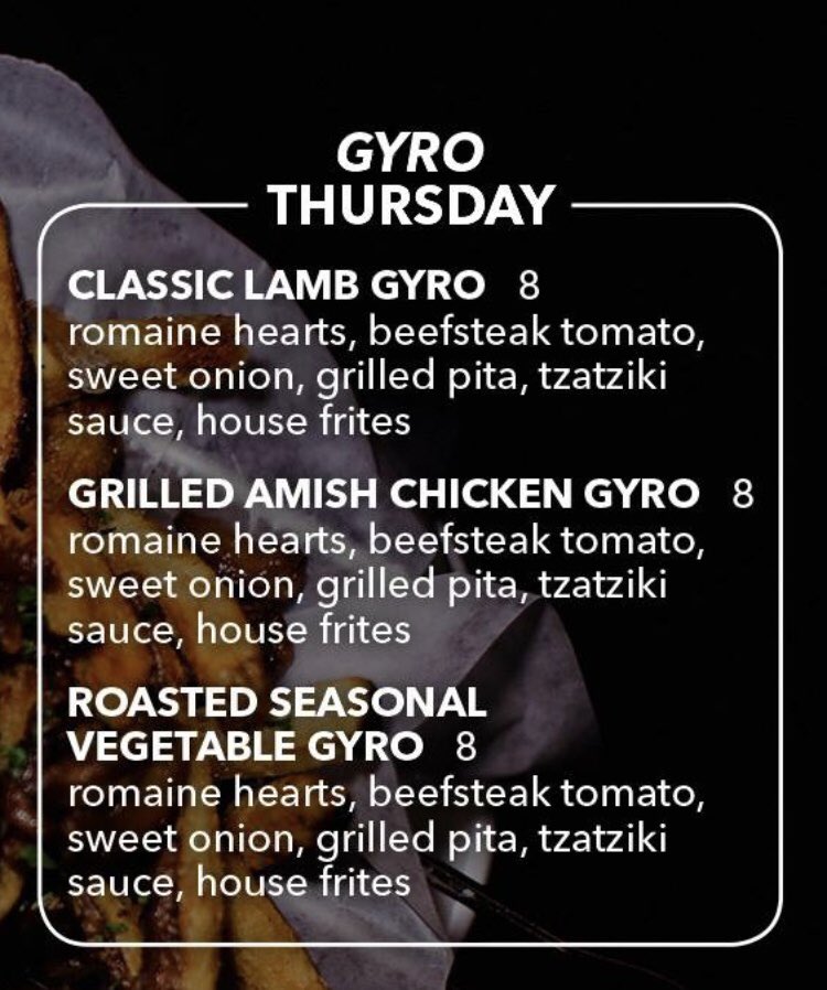 The perfect gyro on this perfect Gyro Thursday❤️

Join us every Thursday for our daily Gyro Lunch Special🙌🏼