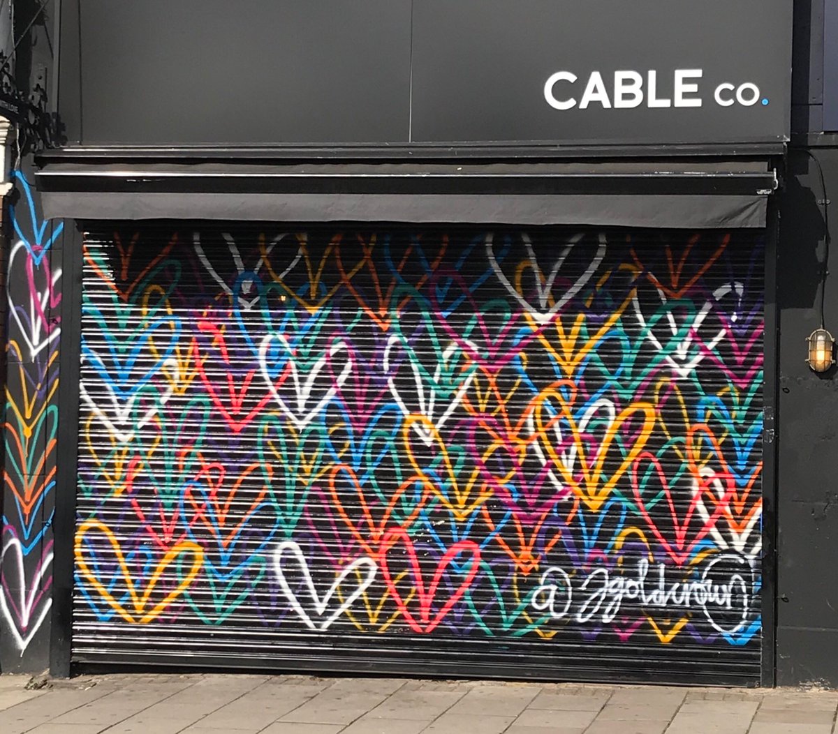 Our new shopfront showing the love. #lovewall #london #StreetArt #kensalrise <a href="/JGoldcrown/">James Goldcrown</a> @QueensParkMums <a href="/RiseGuide/">Rise Guide</a> <a href="/SauerlandBros/">Kalle & Nisse Sauerland</a> @thelondoncoffeeguide
