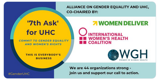 JustACTIONS's tweet photo. They have our backs. Thank you @womeninGH @IntlWomen &amp; @WomenDeliver for co-chairing Alliance on #GenderEquality &amp; #UHC. More power to 
#genderuhc &amp; #SRHR via @RoopaDhatt @annvkeeling @FrancoiseGirard @Katja_Iversen + more! #HealthforAll @UHC2030 @CSOs4UHC @DrTedros @Atayeshe https://t.co/qNNp0iitGO