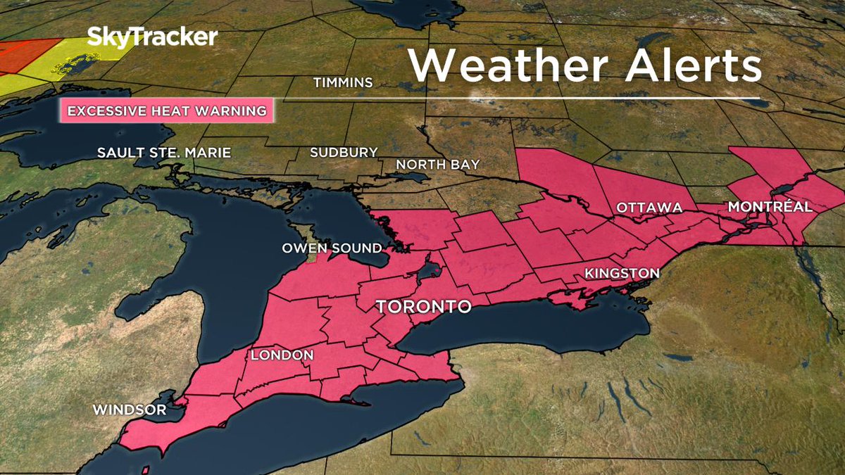 NEW: Heat Warning issued for a large section of southern Ontario. Temperatures soar into the low 30's Friday and Saturday with a humidex in the low to mid 40's.