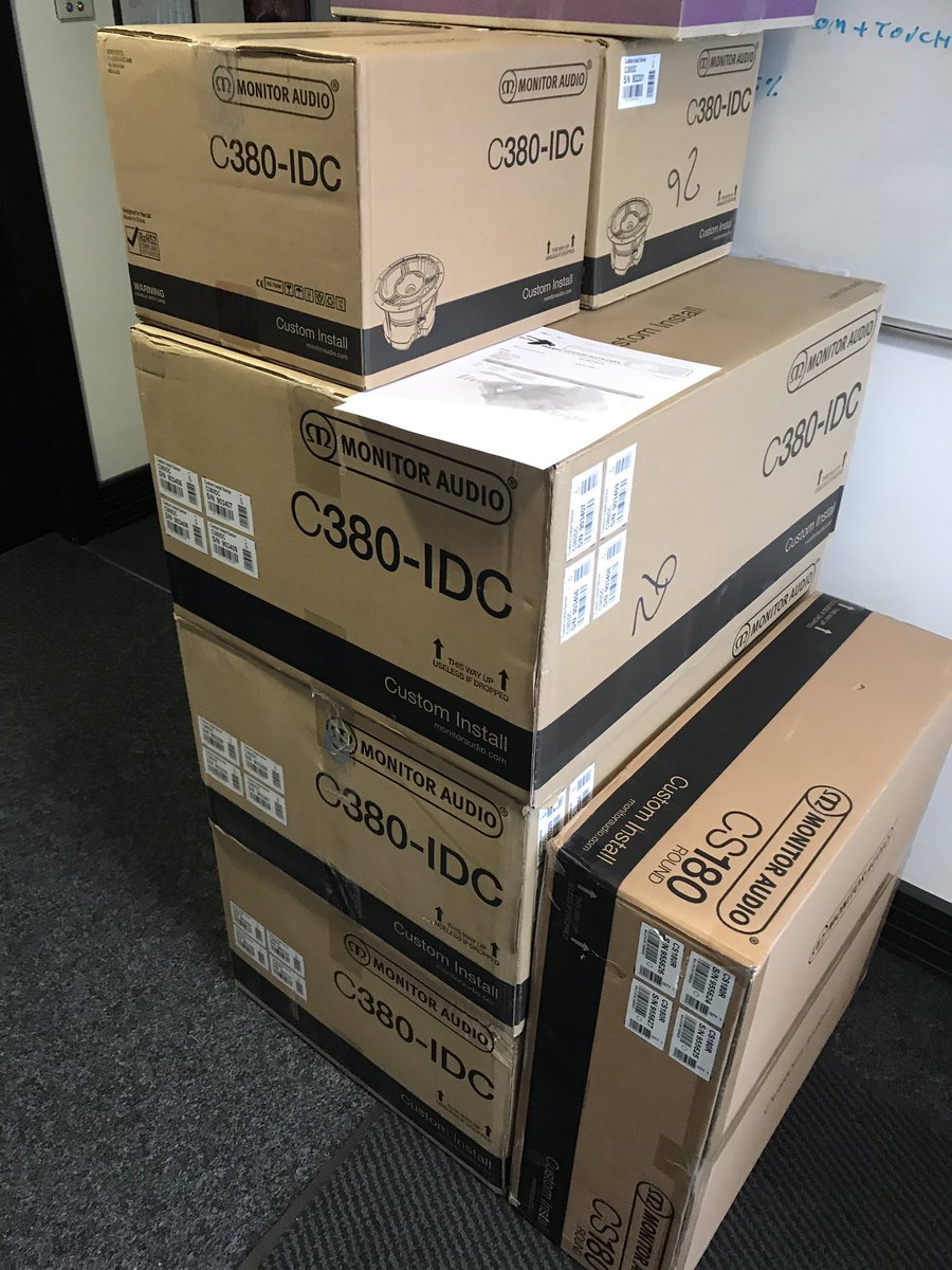 ldci's tweet photo. Monitor Audio Ceiling speakers ready to go to site for installation @MonitorAudio #liveinstall https://t.co/Eo9pHh4Gat