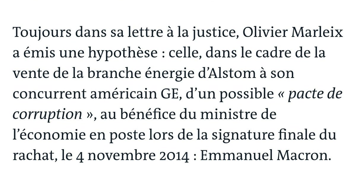 SUIVI - Le dossier Alstom-General Electric est désormais entre les mains du PNF. Olivier Marleix, qui a présidé la commission d’enquête à l’AN sur la politique industrielle de la FR, voit possible un «pacte de  #corruption» au bénéfice d'E.Macron. (Monde) https://www.lemonde.fr/societe/article/2019/07/18/l-enquete-sur-l-affaire-alstom-general-electric-passe-entre-les-mains-du-parquet-national-financier_5490910_3224.html
