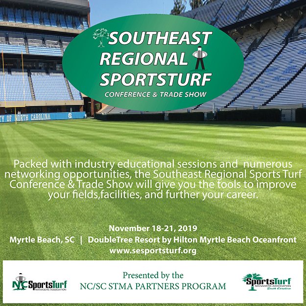 Southeast Regional Sports Turf Conference &amp; Trade Show

Event Registration is open

Scholarship Golf Tournament - Advanced Workshop
Education Sessions - Trade Show - CSFM Exam

Register at sesportsturf.org or …gional-sports-turf2019.eventbrite.com
<a href="/SC_STMA/">SCSFMA</a>