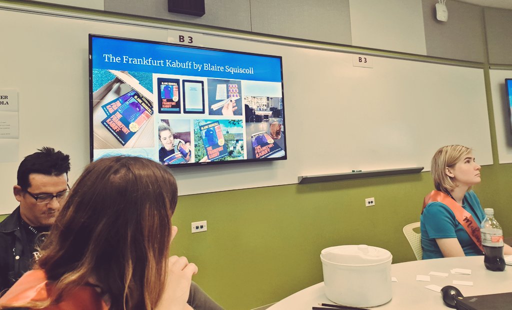 StevieLMarsden's tweet photo. I spy @ResearchFiona during @ClaireSquires and @Beth_driscoll's paper at #SHARP2019 👀👋 https://t.co/KO0tem0AaG