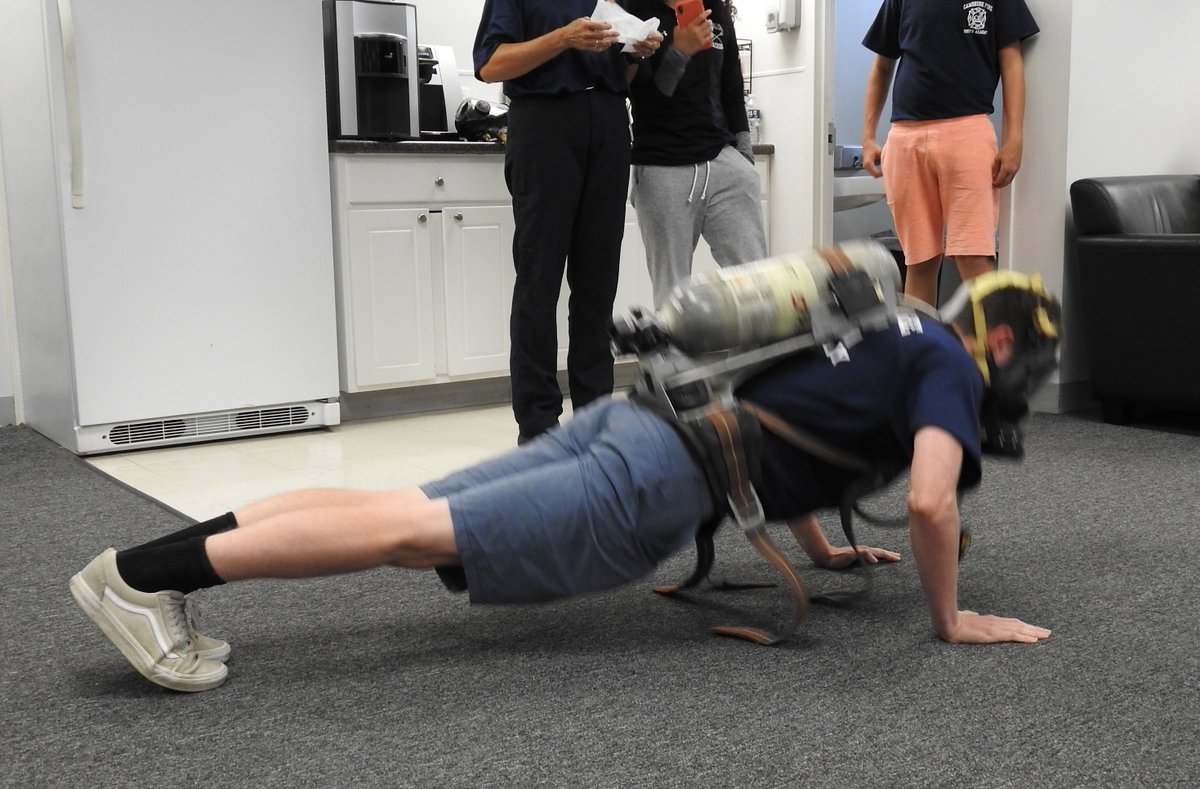 CambridgeMAFire's tweet photo. III) #MSYEP 18 July 2019: this afternoon Youth Fire Academy members learned & practiced SCBA use. Breathing air management while performing tasks was also emphasized.
@Cambridge_Mayor https://t.co/WajmJcnaEA