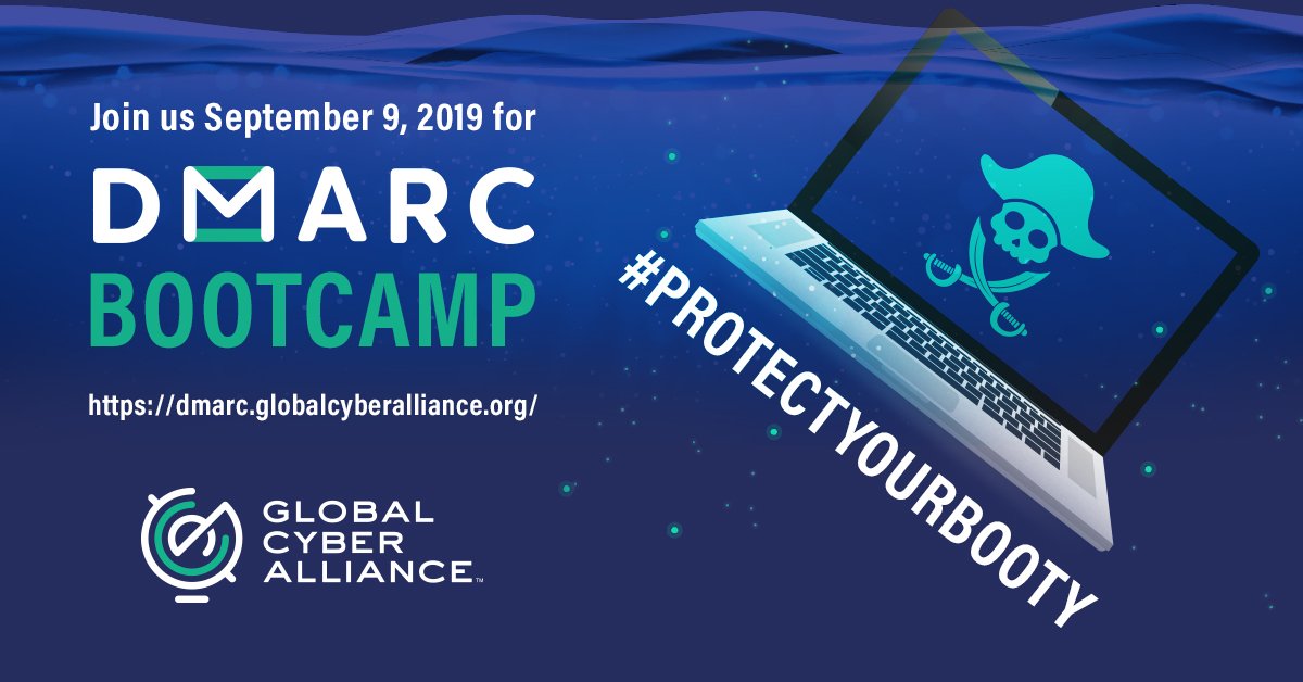 EMEA_GCA's tweet photo. The #DMARC protocol fights #spam &amp; #phishing, the #No1 entry points for most of #cybersecurity incidents: https://t.co/YuafYqQkyw Join our free 6-week #BootCamp from Sep 9 to #GoTheDMARCWay: https://t.co/Iyn5yGxUjG #ProtectYourBooty https://t.co/aaBZ44lZJR