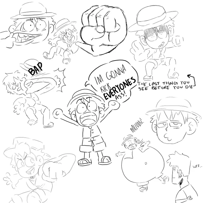 Sketches of Luffy and the girls
I'll do more characters later, I'm just tryin' to get a handle on how to draw them before I make anythin'
#OnePiece 