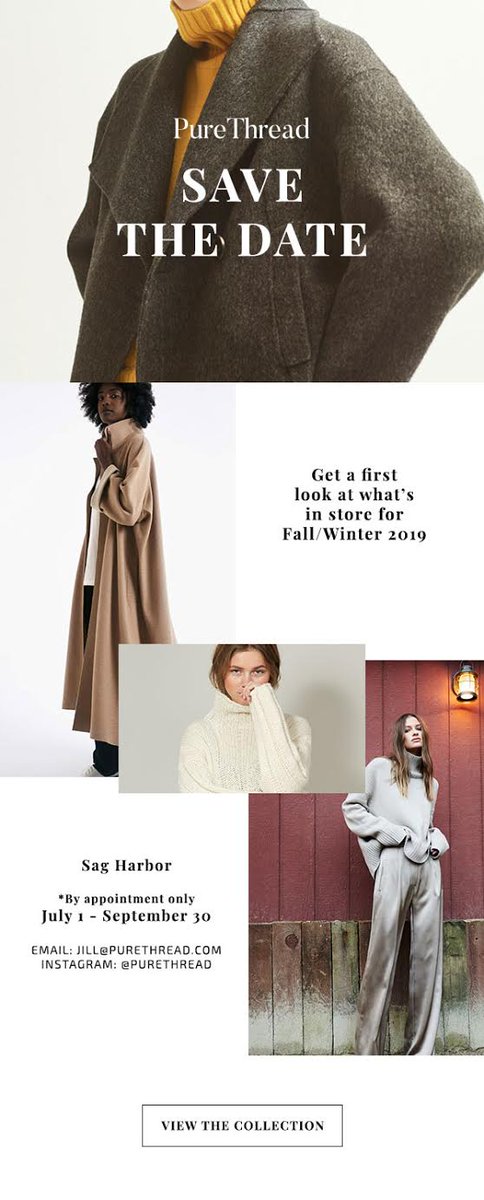 ThePureThread's tweet image. We&apos;ve opened ....Sag Harbor Showcase FW19, by appointment.