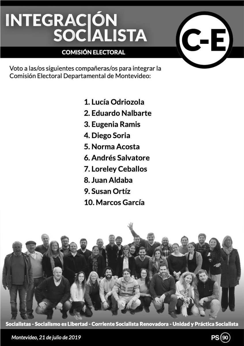 Lista1PS's tweet photo. El domingo elegimos una nueva dirección en Montevideo y la Comisión Electoral Departamental. #IntegraciónSocilista https://t.co/P66mvQ14pn