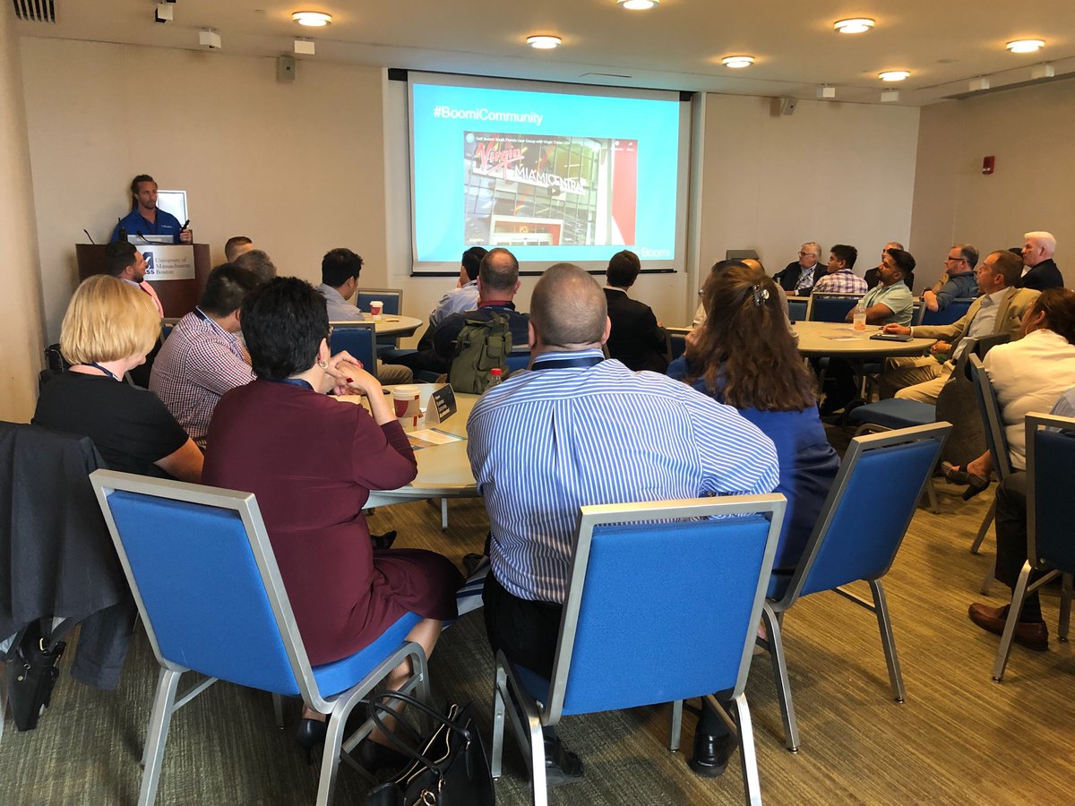 boomi's tweet photo. Full house at @UMassBoston today where @AndrewMishalove is kicking off another #BoomiUserGroup event with more than 50 Boomi Customers! #BoomiCommunity #BoomiEvents #winwithBoomi https://t.co/dbhvBDVPti