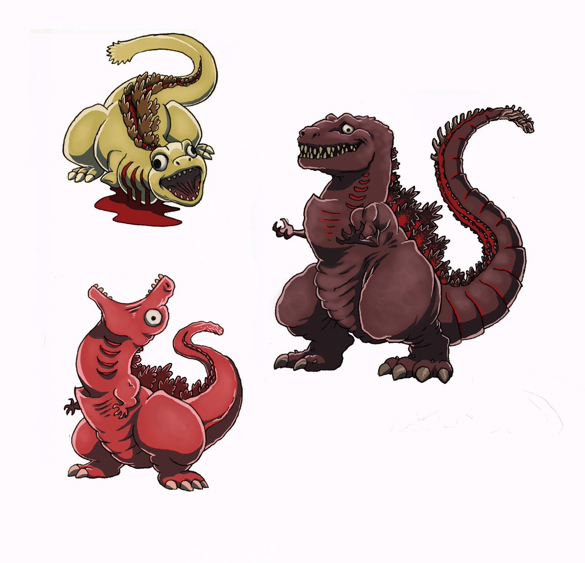 #ShinGodzilla #Godzilla #kaiju #illustration #fanart #art #drawing #sticker...