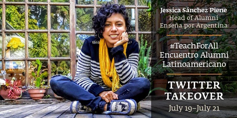TeachForAll's tweet photo. Alumni de Latinoamérica!! Con gran entusiasmo les compartimos que @jessspiene, Head of Alumni de @EnsenaxArg estará tomando nuestra cuenta de @twitter y compartiendo en vivo desde #LatidoLatino2019 July 19-21! Gracias, Jessica, que emoción! https://t.co/UCOTtaXrvD