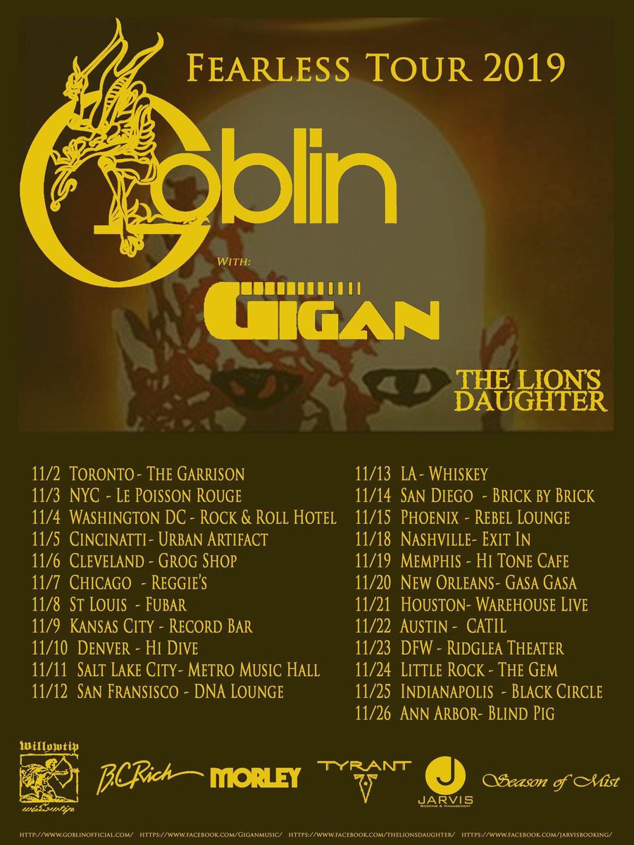 US tour with GOBLIN this fall