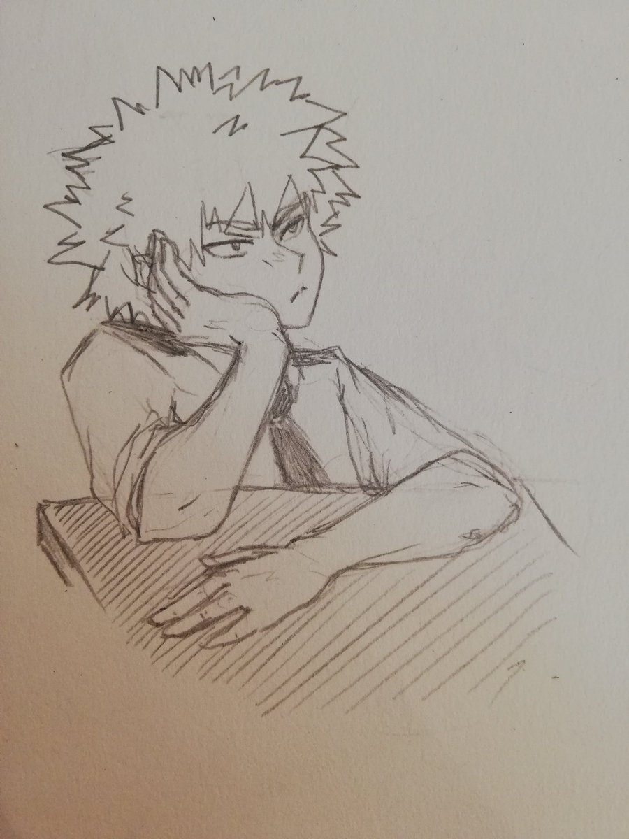 urlilsatan's tweet photo. Jeez, I would like to work as an illustrator or cartoonist, not as a waitress in my parents' pizzeria.

Oh, yes, say hi to the little king explosion murder, Bakugou Katsuki.
[random] https://t.co/F5xRwVljHK
