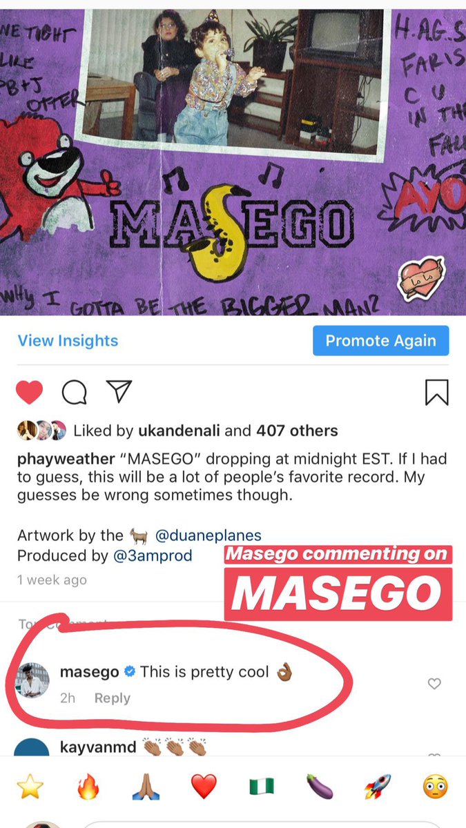 Phayweather's tweet photo. I’m an indie artist from Atlanta. I dropped a song called “MASEGO” last week. Masego ended up hearing it. He said if I get 100 retweets, he’s jumping on the song.

If Masego gets on MASEGO I will retire . https://t.co/1OgrHCJf1T