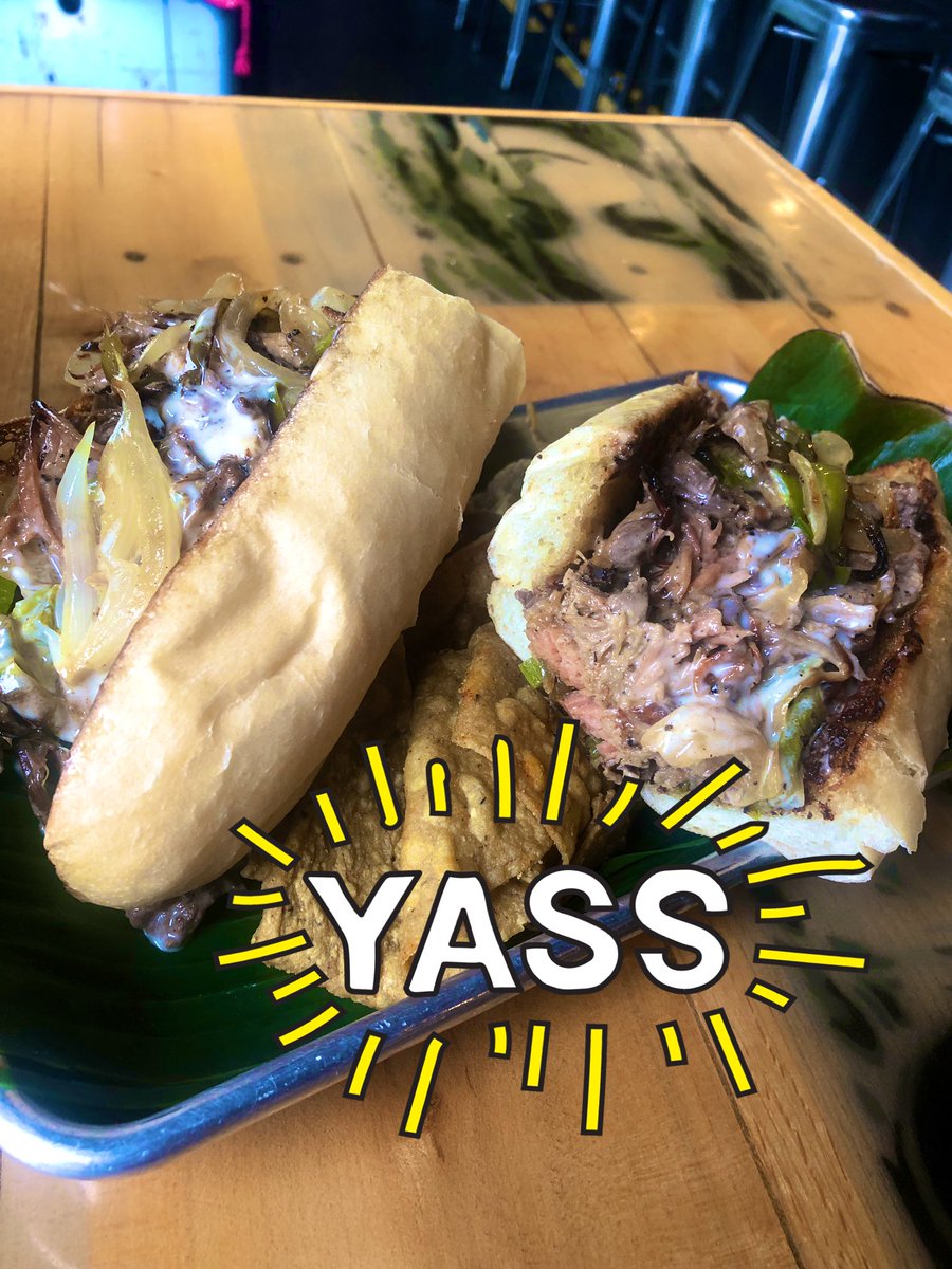 mojocafevt's tweet photo. Rocky Barbacoa. Mex-Philly Cheesesteak-Smoked Pork Po’ Boy. KO! #bbq #vail #okemo #ourbuttsaresmokin #rocky #eats #foodtruck #bellybomb #robiefarm https://t.co/IBb397O0rF