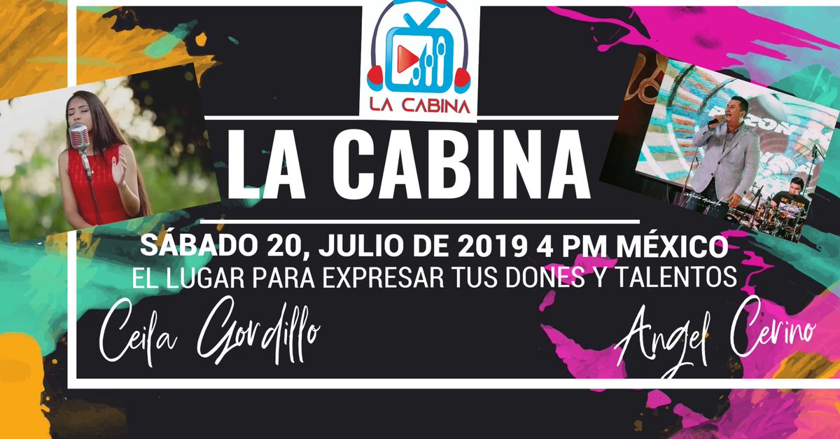 CerinoMex's tweet photo. Super programa “La Cabina” con Angel Cerino, sábado 20, Julio de 2019 4PM Mexico; Invitada: Ceila Gordillo. No te lo puedes perder. @ISANOBLECILLA @enlacetv @aescenatv https://t.co/rvchGdwlsZ