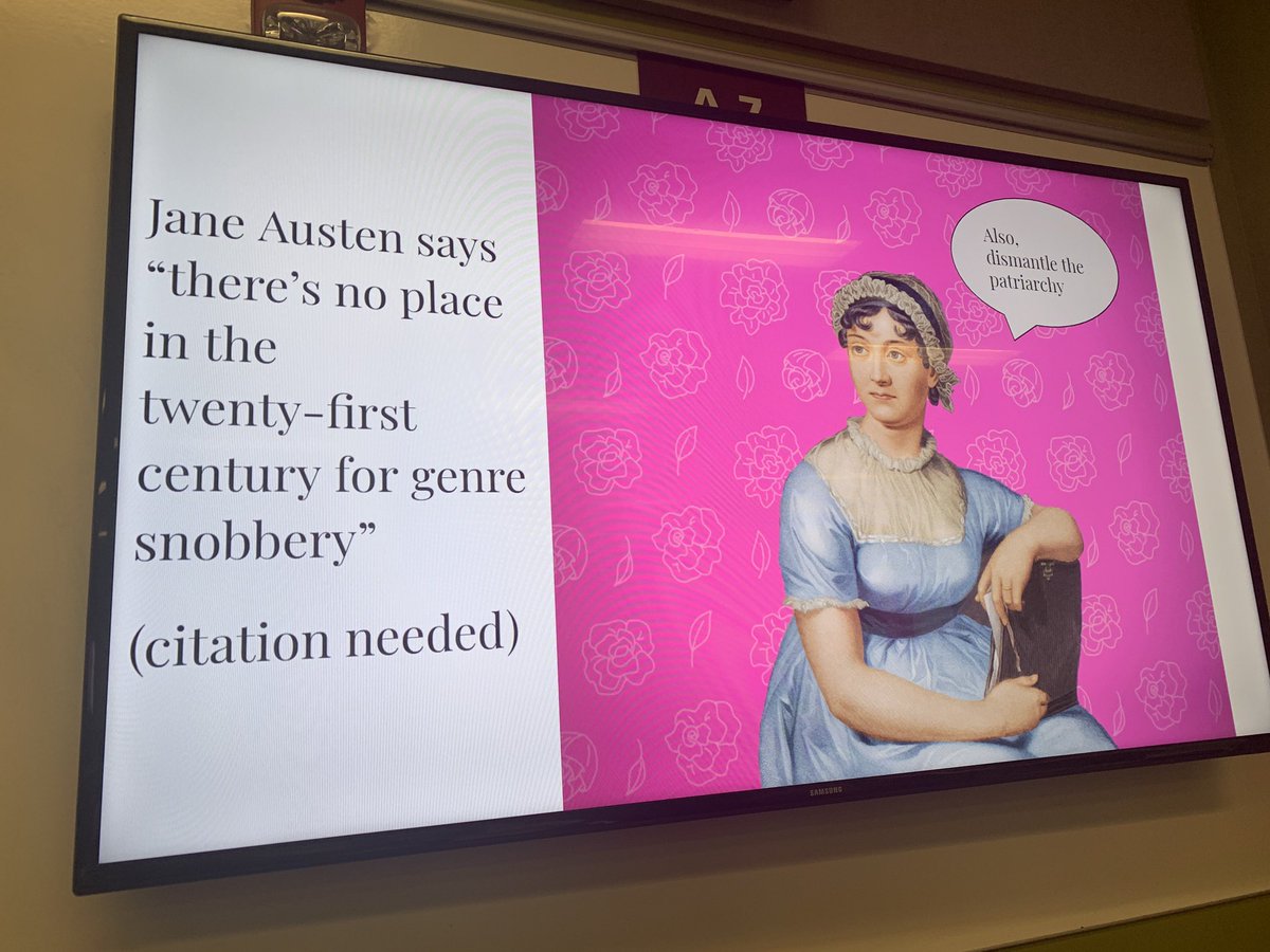 Beth_driscoll's tweet image. The only genre fiction research slide we need #sharp19