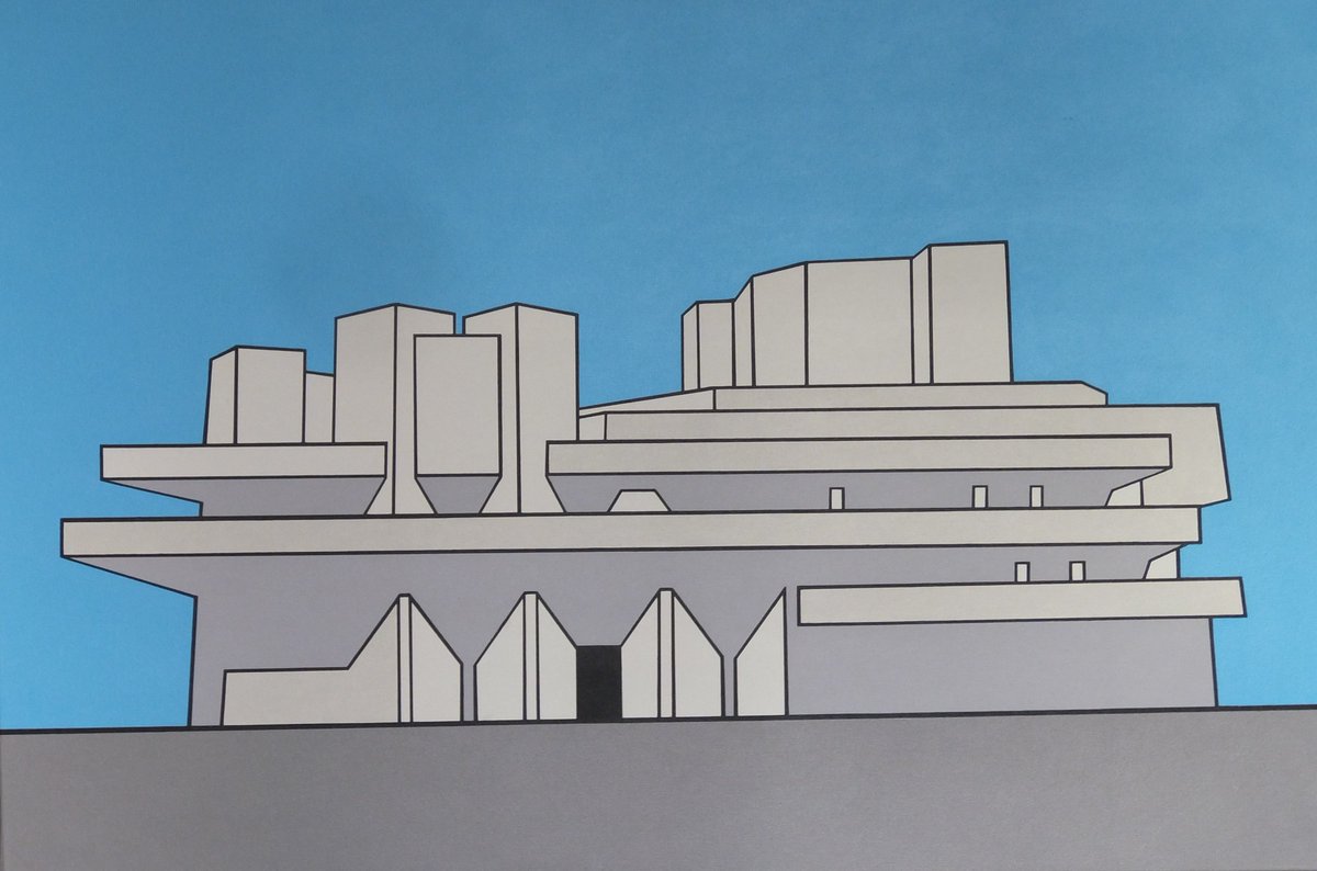 My painting The National Theatra, also on show at the Salon des refuses, Dane Hill, Margate. July 25 to August 8.