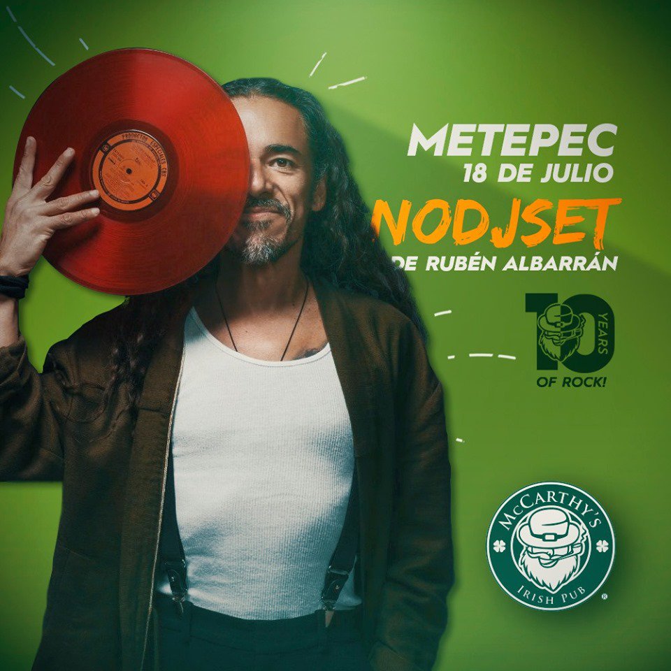 McCarthys_Offic's tweet photo. Banda hoy en McCarthy's Metepec #EdoMex no se pueden perder a #RubénAlbarrán con su #NoDjSet. Allá nos vemos. No cover! https://t.co/7JHpMiccOp