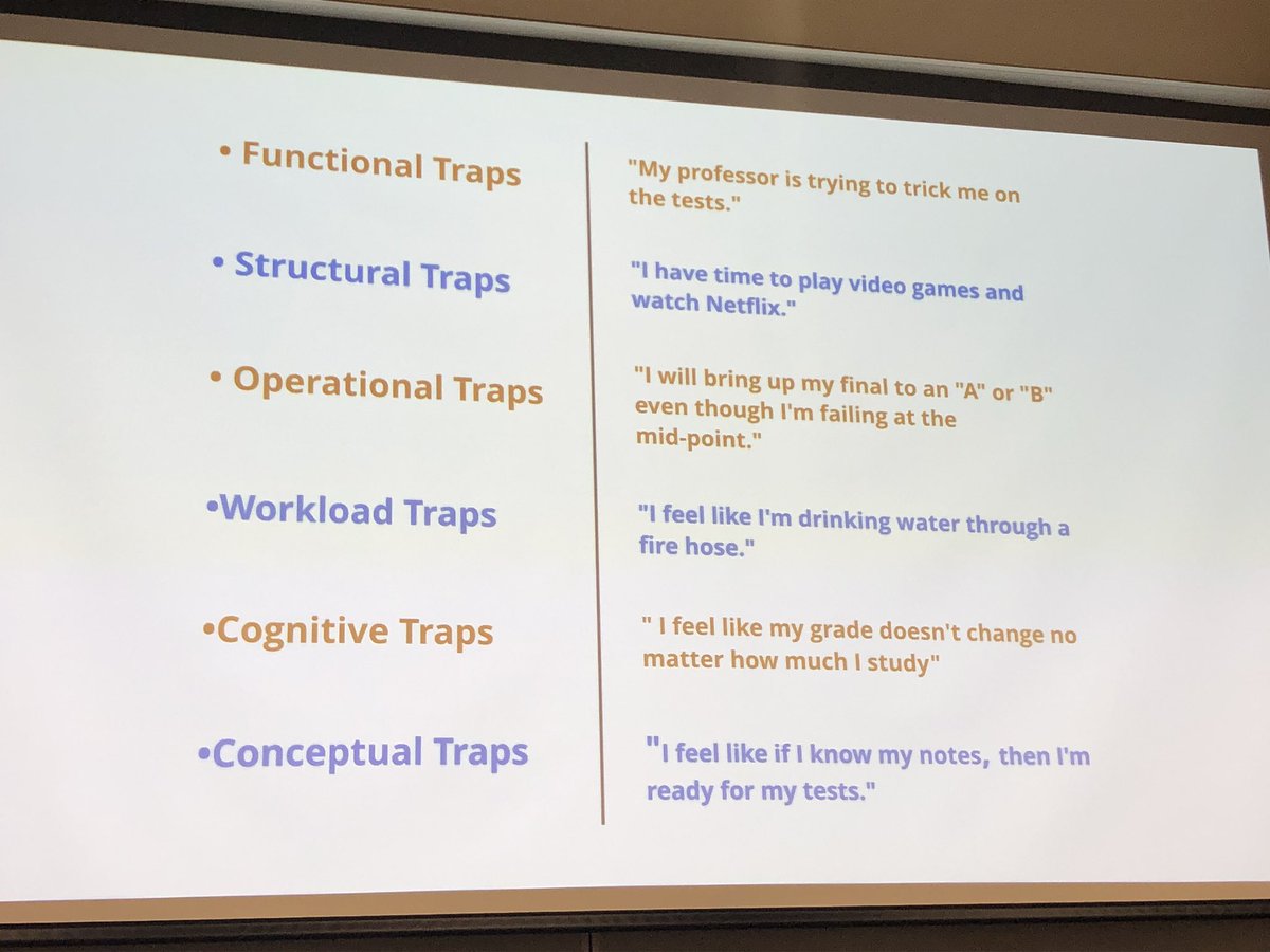 Students can fall into transitional traps.  It’s our job to provide the supports and resources to help them avoid the traps. So thankful for this great session!  #KelloggInstitute2019 #Kellogg #DevEd #thinkwell @KelloggDevEd @learnwelledu