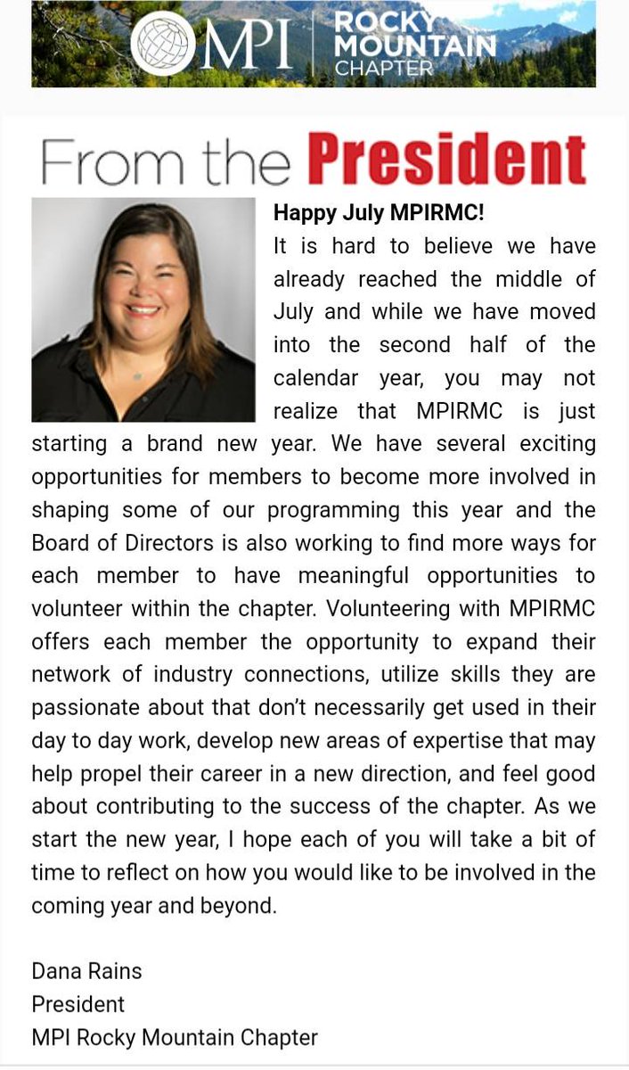 MPIRMC's tweet photo. A letter from the president : 
#mpirmc #mpi #eventprofs #meetingprofs https://t.co/ylhrainGQL