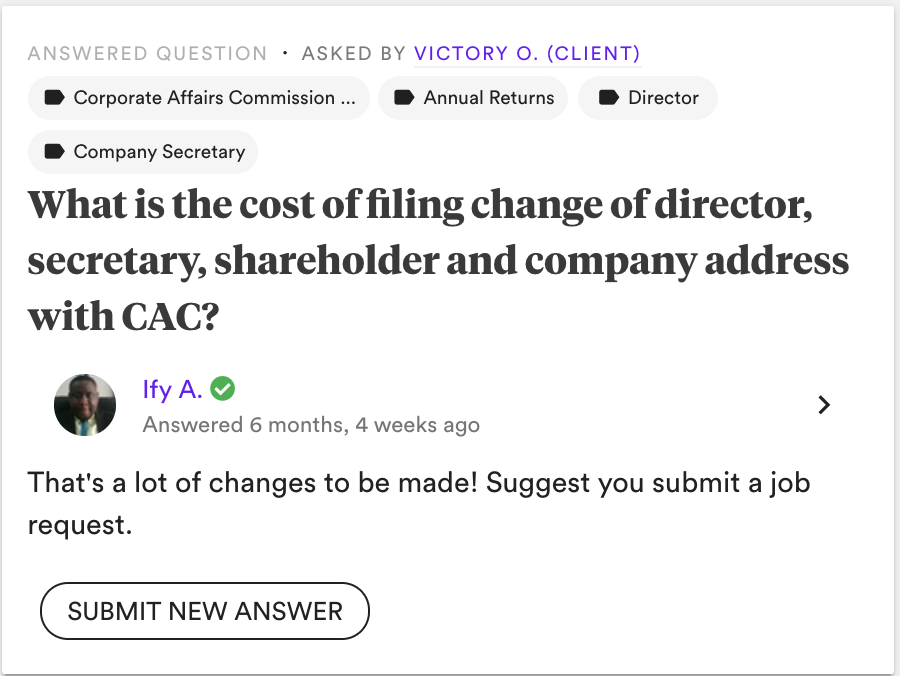 legalformsng's tweet photo. "What is the cost of filing change of director, secretary, shareholder and company address with CAC?"
Read more on #LFQA: https://t.co/viHkpiMD3g #MSMEThursdayWithDipo @cacnigeria1 https://t.co/Cl9bWCKwCK