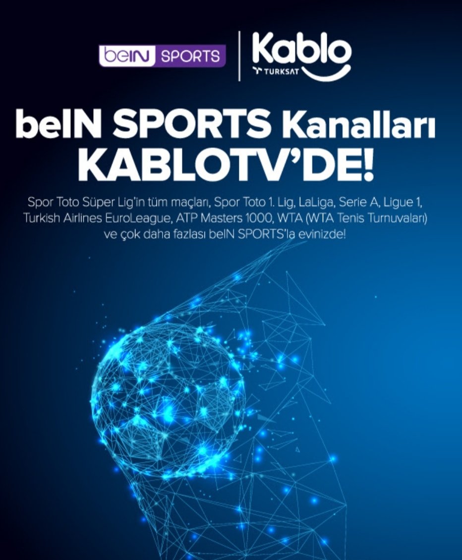 Bein Sports Kanalları KABLOTV'DE Detaylı Bilgi ve Başvuru İçin 0541 342 37 36 #türksat #kablotv #kablonet #uydunet #teledünya #türksatinternet #türksatkablo #fiberinternet #beINSPORTS
