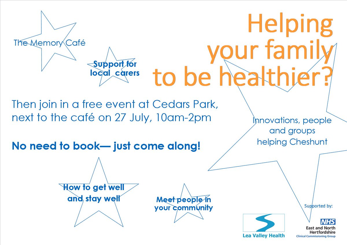 LeaValleyHealth's tweet photo. We are looking forward to supporting our PPG's family event on Sat 27th July @ENHertsCCG @BroxbourneBC #community https://t.co/ODOJDO4F9U