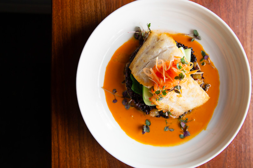 VerlassoSalmon's tweet photo. Craving #SoutheastAsian #cuisine? Then @ChefBanksWhite's recipe featuring Verlasso #salmon, forbidden rice, bok choy, papaya &amp; Malaysian red #curry sauce is a must-try! 
For the recipe, click ➡️ https://t.co/vPx1EXOQfM &amp; if you're in the #BayArea, try his cooking at @brixtonsf! https://t.co/VLXuS2Rrul