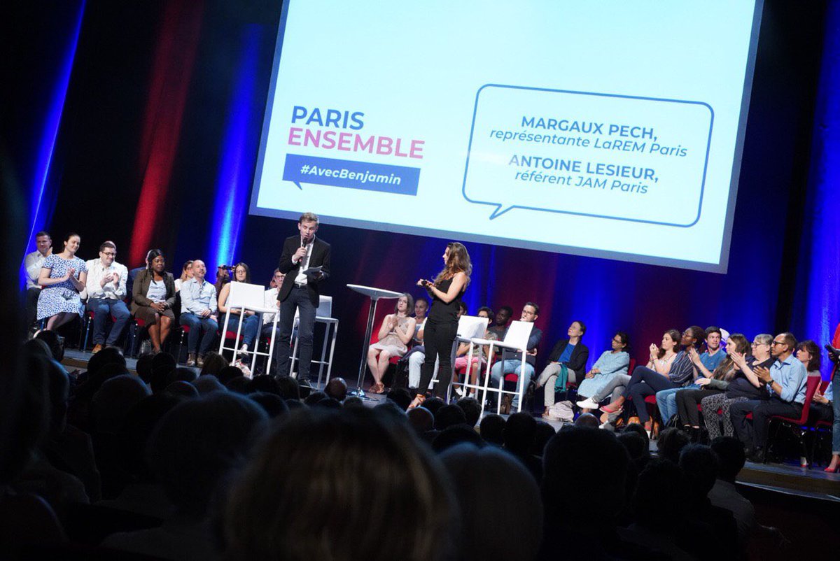 🔵🔴 Ce soir, les @JeunesMacron75 et @LaREMParis étaient réunis autour de <a href="/BGriveaux/">Benjamin Griveaux</a> !

👉 C’est ensemble que nous défendrons un projet progressiste et écologiste pour #Paris

Plus que jamais, tous <a href="/AvecBenjamin/">Avec Benjamin</a> !