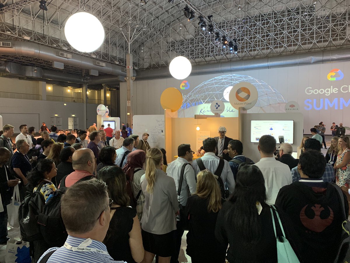 mavenwave's tweet photo. Harry Caray is drawing a crowd for our big raffle at #GoogleCloudSummit right now. https://t.co/k2nERshM92