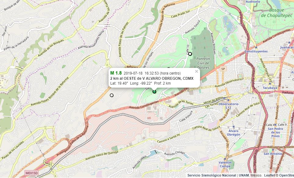 SkyAlertMx's tweet photo. #SismoCDMX, a las 16:32 h, de magnitud 1.8.

Es el sismo No. 19 desde el 12 de julio; de 3.0 el de mayor magnitud del día 16. https://t.co/TcpO8H21z2