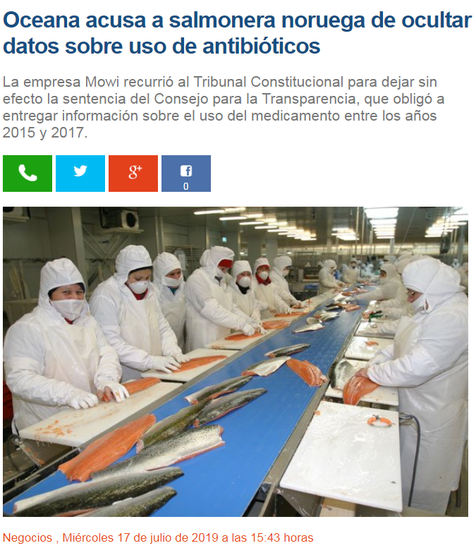 🔵SALMONERA NORUEGA OCULTA DATOS SOBRE USO DE #ANTIBIÓTICOS

📌Una vez más debemos recurrir a tribunales para que se den a conocer números que deben ser de uso público

Lee sobre los efectos de abuso de antibióticos
👉bit.ly/2Djdgul
Lee la nota
👉bit.ly/2xNFM3Z