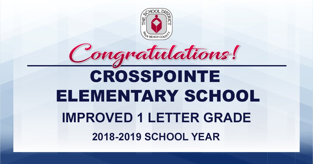 pbcsd's tweet photo. Way to π
±οΈring it home, Crosspointe Elementary! Congratulations to the students, staff, and families who put in lots of hard work to increase the school grade! @Crosspointe_El @ChapMath_8
#ExcellenceHappensHere #MakeItSuperPBC π https://t.co/Hwp4wjeJph