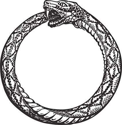 The myth illustrates the cycle of death and rebirth, creation and destruction. For this reason, Saturn and its rings are associated with the ouroboros, the serpent biting its own tail.Kronos, also the god of harvest, carried a scythe. This is where the grim reaper comes from.