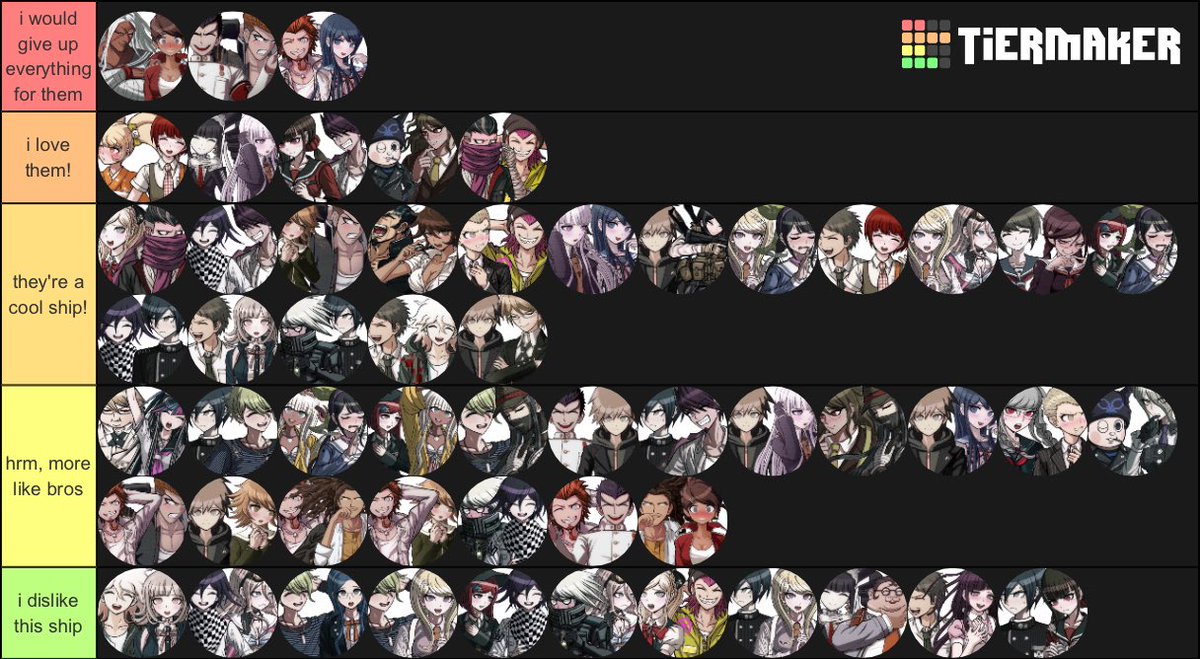 ultprogram's tweet image. ( late again, but here skndksnsj

i'm not really picky with ships but eh. unsaid ships i have no opinion on! besides shuichi/gonta, sonia/peko, &amp;amp; kiibo/rantaro. they're a+ tier.