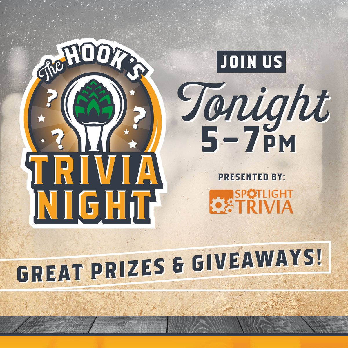 BoneHookBrewing's tweet photo. Join us for The Hook's Trivia Night every Sunday from 5pm-7pm!
#BoneHookBrewing #LookForTheHook #NaplesFL #DrinkLocal https://t.co/X0neaoB5NG