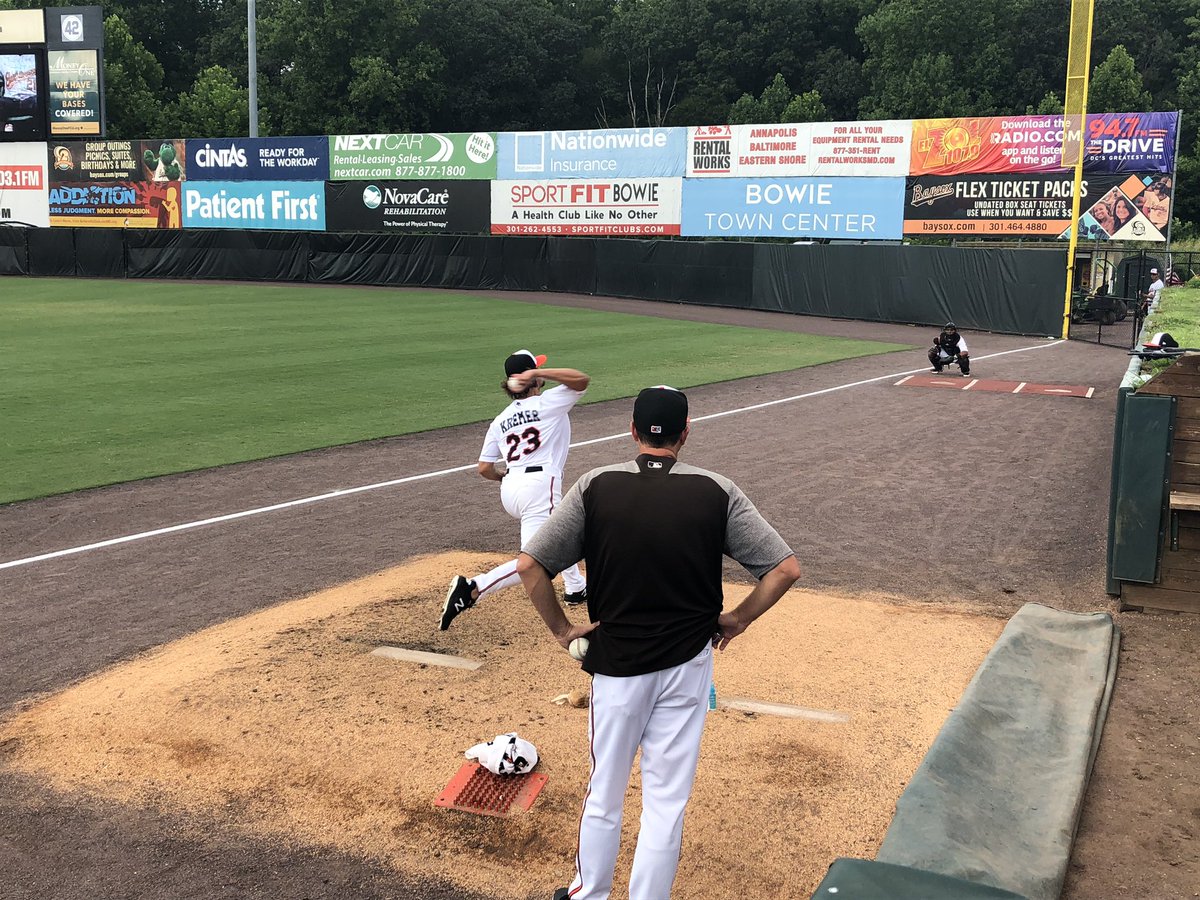 ChrisontheMarks's tweet image. For the 1st time this year the @BowieBaysox host the @AltoonaCurve in #Bowie The #Baysox send P Dean Kremer @DJ_KREY6 to the mound while the #Curve counter with Cody Bolton @Cody_Bolton8 #PlayAtTheBay #BirdLand #LetsGoBucs @Orioles @Pirates @PGCTV @PohlAdam