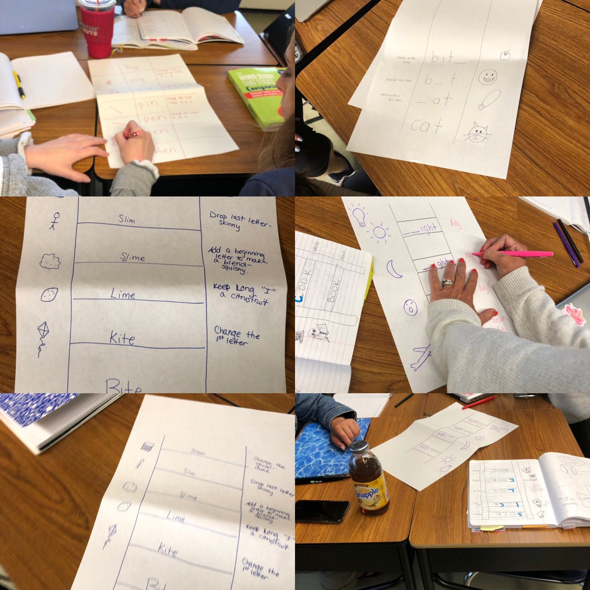 PamKou's tweet image. Together, we learn so much more! Collaborating to “do the work” and create samples to add to our word study teaching toolkits. #parsum19