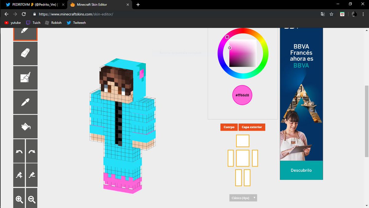 KinvalV's tweet photo. Che @Pedrito_Vm Te hice una skin de Minecraft pero no se como poronga pasartela😅 https://t.co/oXEvPNpjCf