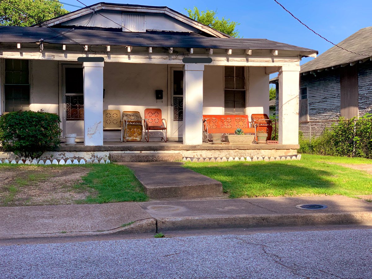 This was her home. My friend, a native Memphian, searched a real estate website to confirm, “This was built in 1940. It was new when she moved in. Also, they haven’t made chairs like that in decades. I’m sure whoever lives there kept her chairs.”