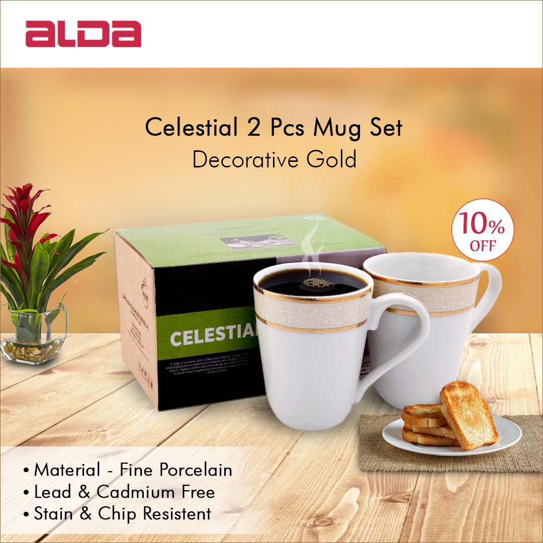 Alda__India's tweet image. This monsoon, enjoy a perfect cup of coffee in #Alda_mugset. Intricately designed with decorative gold border, this mug set is an ideal buy.

Buy Now: bit.ly/2YtvSA3

#Alda #MugSet #coffee  #Mustbuy #Crockery #Finequality #bestsellers