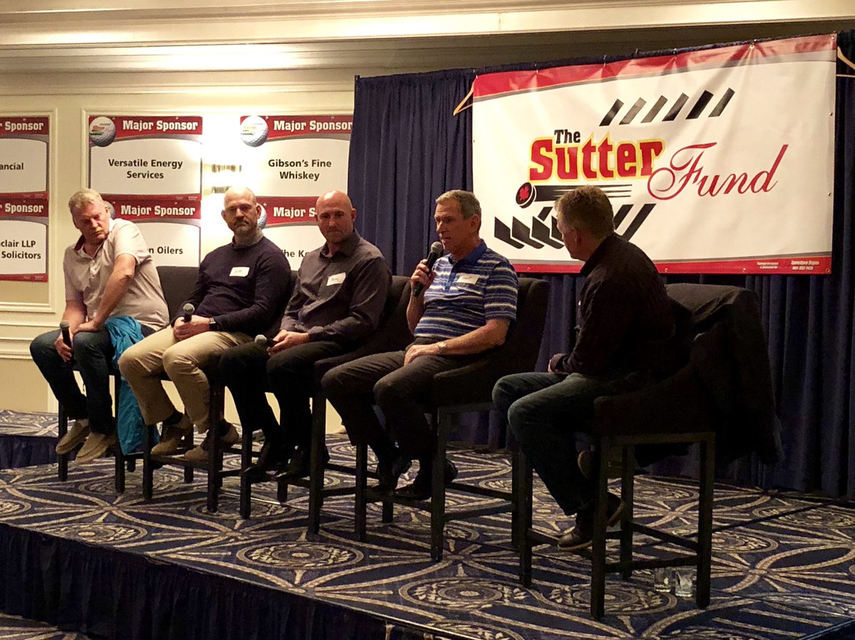 TheSutterFund's tweet photo. Time for another Hot Stove with former NHLers Brian Curran, Jeff Shantz and Pete Vandermeer, and Bart Hunter, son of “Wild” Bill Hunter, hosted by the PA Voice of the @Rebelshockey, Kevin Watson!

#SutterFund https://t.co/uP5iy2ytRG