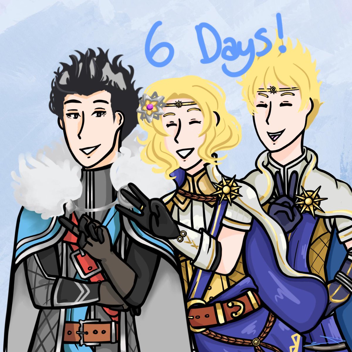 FECCountdown's tweet photo. 6 more days until Three Houses! Today we're looking at the series's spinoffs!

Artists:
@kyle_a_cadiz, @Looogini, @byliyth, and @Degrox10 
@midimayo 
@FelixNosi 
@vi_violetrose https://t.co/VqMqGZOVbM
