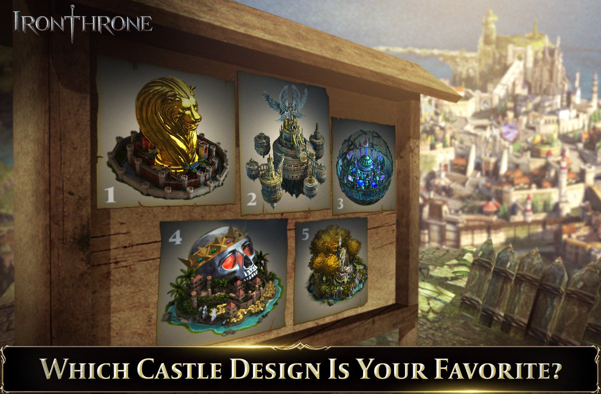 Take a look at the potential Outer Castle skin ideas based on your suggestions from our "Design a Castle” and “Vote for a Castle Design” events! Tell us which one your favorite is! #playIronThrone