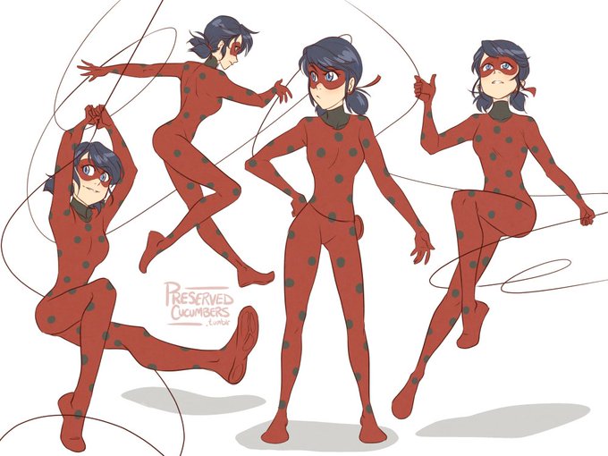 14. 2019-07-19. drew some action-y Ladybugs as an excuse to practice poses ...
