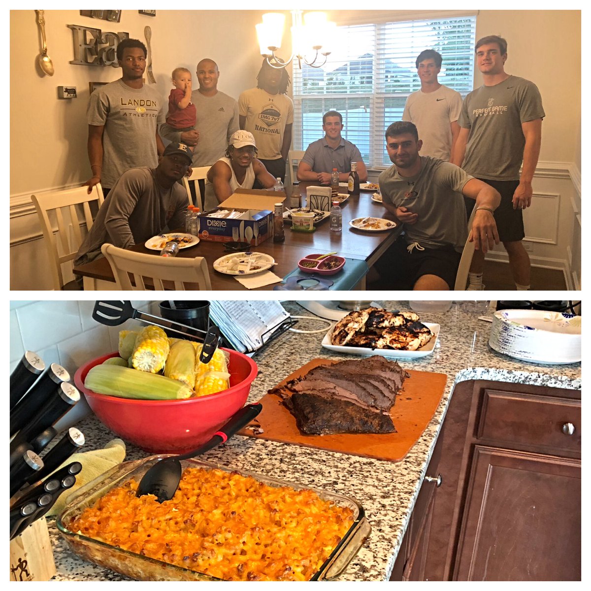 FBCoach_A's tweet photo. Love having these guys over! I really appreciate the work they are putting in this summer! #FaithFamilyFootball #TSA #ElonFootball #AED https://t.co/PIW6dnlmCQ