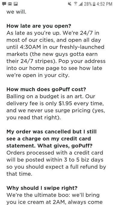 @gopuff How's your website say $1.95 delivery and I contacted your support then they said there's no<a class="tags" target="_blank" title="On Twitter" href="/?out=eyJ0eXAiOiJKV1QiLCJhbGciOiJIUzUxMiJ9.eyJpYXQiOjE3MjYzODg0NTYsImlzcyI6InR3cG9ybnN0YXJzLmNvbSIsIm5iZiI6MTcyNjM4ODQ1NiwiZXhwIjoxNzU3OTI0NDU2LCJyZWRpcmVjdF91cmwiOiJodHRwczovL3R3aXR0ZXIuY29tL2dvcHVmZiJ9.cezYfyrQYP9wyNNdnAzBSqBYxSUdVWvVl4UhyAg5vuj10_t6HFBzdOkFuB25B8odmaNSXLoLqB67vGbIHfg04Q">@gopuff</a>