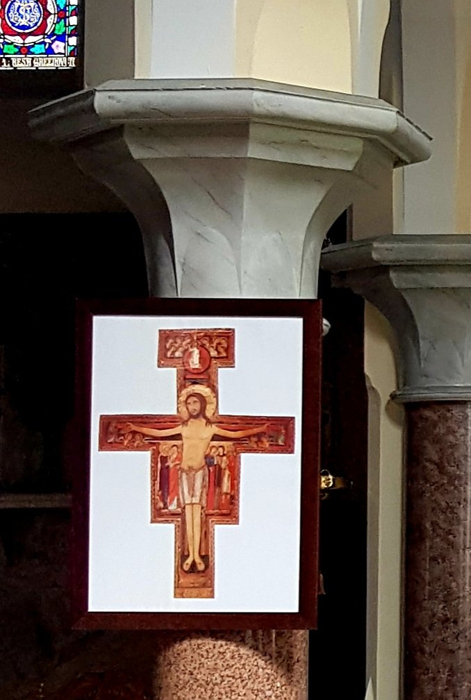 save_church's tweet photo. The Prayer of St Francis before the Cross at San Damiano 
Most High glorious God, bring light to the darkness of my heart. Give me a right faith, certain hope and perfect charity, sense and knowledge Lord, so I can always observe your holy and true command. Amen

#Catholic #Faith https://t.co/Hv9xXL86bT